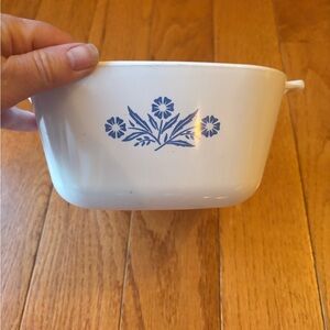 CorningWare White and Blue Floral Casserole Dish
